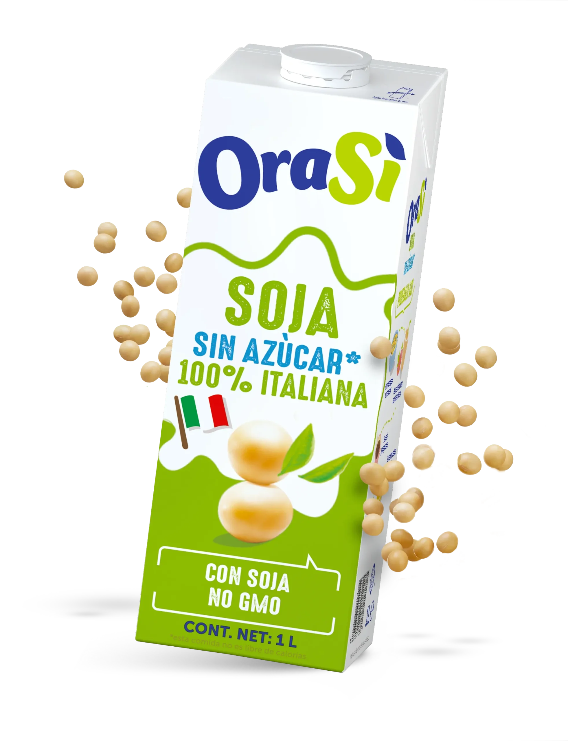 Bebida de Soja sin azúcares-100% vegetal e italiana