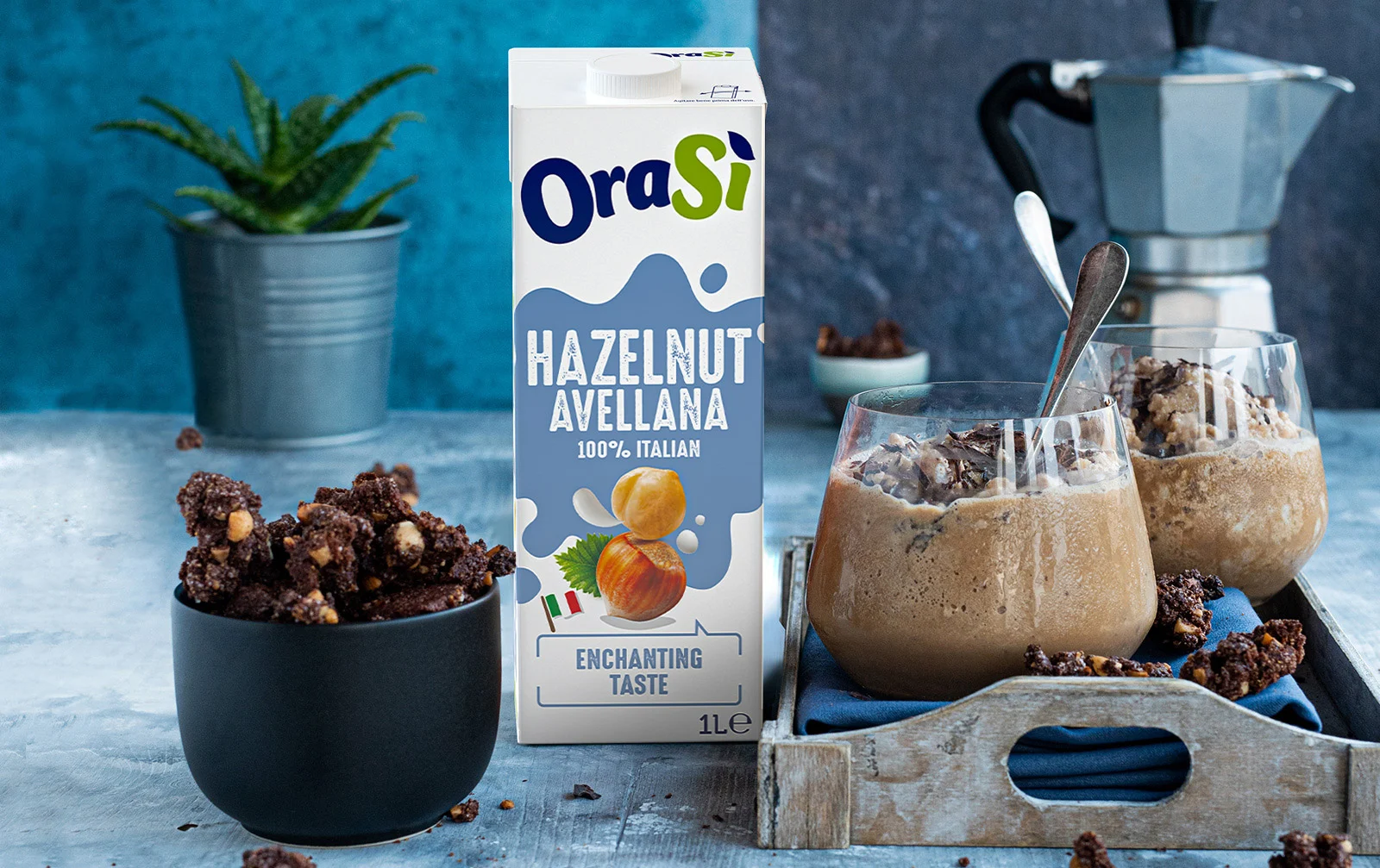 Receta – Café con Leche  y Crumble de Avellana