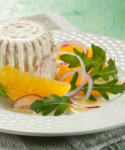 Soy ricotta with orange salad