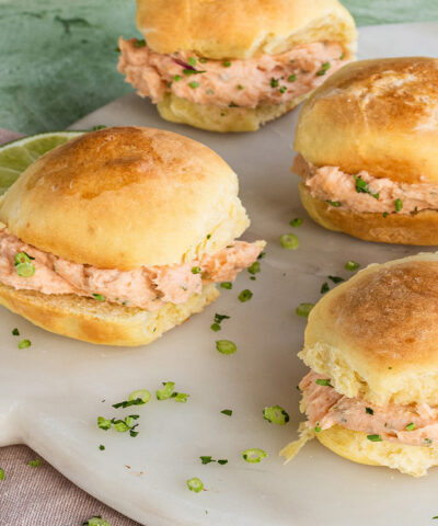 Salty scones with salmon cream